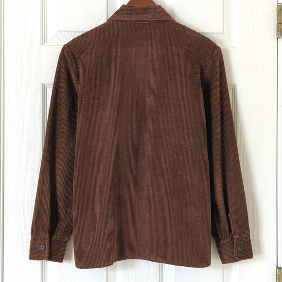 Mr. Dino 70's Vintage Wide Wale Corduroy Button Down Shirt Shacket Brown 12 - Picture 11 of 12